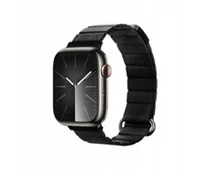 Crong Eclipse – Leather magnetic apyrankė skirta Apple Watch 44/45/46/49 mm juodas