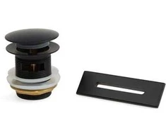 Blue Label Mėlyna Label Mėlynas LABEL bath tub waste &amp; overflow valve - incl. rosette for overflow - matt juodas