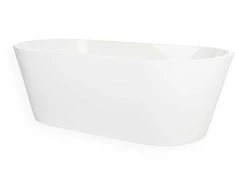 Blue Label Mėlyna Label Mėlynas LABEL freestanding acrylic bathtub matt baltas length 1800 mm height 600 mm width 850 mm with chrome pop-up waste and overflow