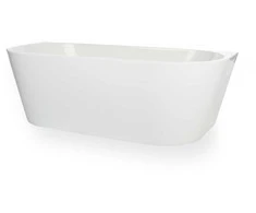 Blue Label Mėlyna Label Mėlynas LABEL back to wall acrylic bathtub - length 1700 mm - height 600 mm - width 800 mm - with chrome pop-up waste overflow