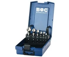 Grąžtas Bohrcraft Kūginių ir šerpetojančių įgilintuvų rinkinys HSS 6,3–20,5 mm 90° 6 vnt.