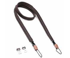 REV C-ROPE Kameragurtas Traveler iš parakordo 125 cm tamsios kavos spalvos mažmeninė prekyba