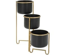 Ferretti Metaliniai gėlių vazonai ant sulankstomo stovo, aukštis 55 cm