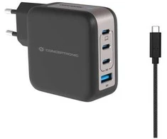 Conceptronic įkroviklis CONCEPTRONIC Ladegerät 4Port 100W, 3xUSB-C, 1xUSB-A 1,5m sw
