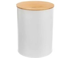 Orion Maisto laikymo dėžutė WHITELINE 2,3 l Baltas metalas su bambuko dangčiu