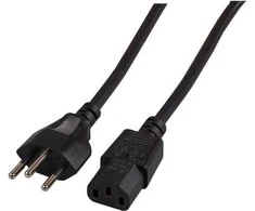 EFB Elektronik EK537.2V3 maitinimo kabelis, juodas, 2 m, T12 C13, skydelis