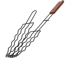 Vaggan Grilio grotelės dešrelėms metalinas juoda nepridegantis 52x8,5 cm
