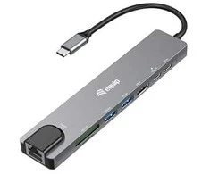 HUB USB Equip Equip Adapteris USB-C -> HDMI.GbE.3xUSB3.2 Gen1.SD/TF.PD 100W