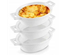 Excellent Houseware Ramekins porcelianinė balta 120 ml 3 vnt.