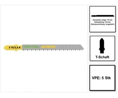 Pjūkleliai siaurapjūkliui Festool; 75 mm; 2,5 mm; 5 vnt.