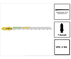Pjūkleliai siaurapjūkliui Festool; 75 mm; 4 mm; 5 vnt.