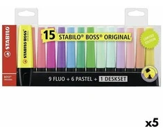 Stabilo STABILO BOSS HIGHLIGHTER MIX COLORS 15 Vnt. PASTELĖ IR NEONAS SU STOVĖLU