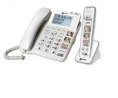 Geemarc Telecom Combi-Photo 295, Analog/DECT telephone, Wired &amp; Wireless handset, Speakerphone, 50 entries, Caller ID, Baltas