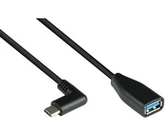 GoodConnections Kabelis USB Alcasa USB-C - USB-A 0.1 m Juodas (2811-OTGW)