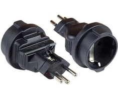 GoodConnections Alcasa PA-6002S J tipo (CH) F tipo maitinimo kištuko adapteris, juodas