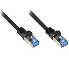 GoodConnections Geri ryšiai Patchkabel Cat. 6a S/FTP, PiMF halogenfrei 500MHz juodas 0,25m