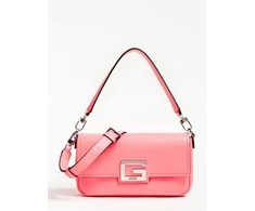 Guess, Brightside, Polyurethane, Textile Bag, 4G Logo, Neon Rožinė, For Women