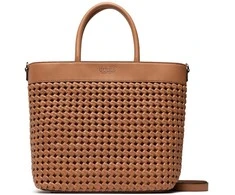 Guess, Sicilia, Synthetic Leather, Textile Handbag, Lined Compartment, Cognac, HWWG8490230, 30 x 30 x 12 cm