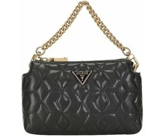 Guess, Elenia, Synthetic Leather, Mini, Textile Crossbody Bag, Juodas, QB867772, For Women