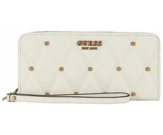 Guess, Guess, Textile Wallet, SLG Large Zip, SWQS8553460, Ivory, For Women
