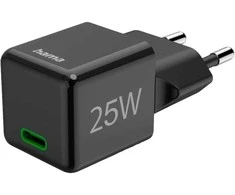 Hama supermini 25W PD/QC 1x USB-C juoda