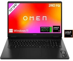 HP Gaming Nešiojamas kompiuteris OMEN 17.3 Inch QHD IPS R7-8845HS 32GB/1TB RTX 4070 240Hz Windows 11 17-db0079ng - A33TLEAABD