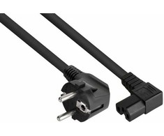 Maitinimo kabelis Alcasa Kabelmeister Kabelis / Adapteris Juodas 0,5 m Maitinimo kištukas tipas E+F IEC C15