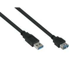 Kabelis USB Alcasa USB-A - USB-A 2 m Juodas (UK30P-ASA-020S)