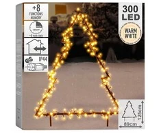 Vilde Lauko šviečianti Kalėdų eglutė metalinė 300 LED 125 cm