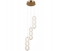 Lubinis šviestuvas Italux 20W LED pakabinamas šviestuvas GANTI, aukso/baltos sp., 3000K