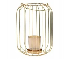 Art-Pol Home Styling Collection Žibintas žvakidė auksinis 21,5 cm