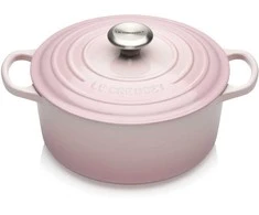 Le Creuset Signature ketaus apvalus troškintuvas 24 cm apvalkalu rožinė