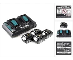 Makita Power Source Kit 18V 6Ah, set (juodas, 4x battery BL1860B, 1x charger DC18RD)