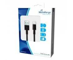 USB kabelis MediaRange USB-A – žaibiškas 1 m juodas (MRCS137)