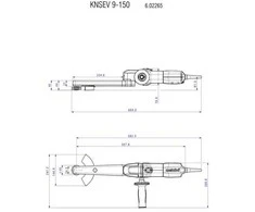Kampinis šlifuoklis Metabo KNSE 9-150 Set; 950 W; 150 mm + priedai