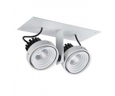 Lubinis šviestuvas Netlighting 12W LED įleidžiamo montavimo šviestuvas PATRIZIO DOUBLE, baltos/juodos sp., 3000K