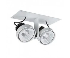 Lubinis šviestuvas Netlighting 12W LED įleidžiamo montavimo šviestuvas PATRIZIO DOUBLE, baltos/juodos sp., 3000K