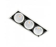 Netlighting 54W LED įleidžiamas šviestuvas VERTICO TRIPLE, baltos/juodos sp., 4000K