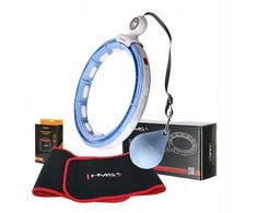 MAGNETINIO HULA HOOP RINKINYS Mėlynas HHM15 SU SVORIU + SKAITIKLIU HMS + LIEMENS ATRAMA BR163 Raudonas