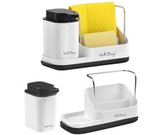 Vialli Design Kitchen organizatorius su skysčių dozatoriumi Livio Duo baltas 8302