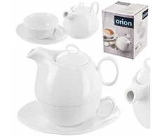 Orion Arbatinukas su puodeliu 600 ml baltas porcelianas