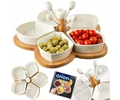 Orion Užkandžių dubenėlių rinkinys 10 vnt. porcelianiniai balti 28,5 cm