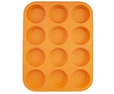 Orion Silikoninė Keksiukų Kepimo Forma Oranžinė 12 Vnt.