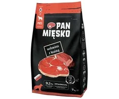 PAN MIĘSKO sausas šunų ėdalas su ožka M - 9kg