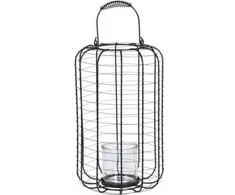 Home Styling Collection Metalinis žibintas su stikline žvakide, Ø 23,5 cm, juoda