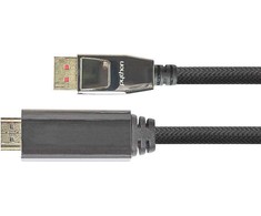 Python Series Kabelis PYTHON DisplayPort 1.4 na HDMI 2.0 kabelis nylon. juoda 1m