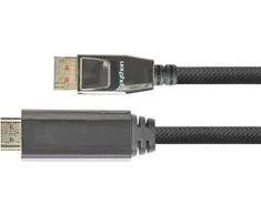 Python Series Kabelis PYTHON DisplayPort 1.4 na HDMI 2.0 kabelis nylon. juoda 1m