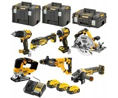 Įrankių rinkinys akumulatorowych Combo DCD805+DCF850+DCS355+DCH263+DCG405+DCS572+DCS334, 18V XR, 3x5.0Ah, TStak, DEWALT [DCK706P3T-QW]