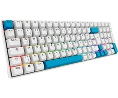 Sharkoon SKILLER SGK50 S2 PBT, Gaming-klaviatūra - baltas, DE-išdėstymas, Gateron G Pro 3.0 Geltona