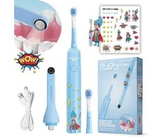Dantų šepetėlis Shona Sonic Vision Kido + naklejki + kamera Wi-Fi mėlyna
